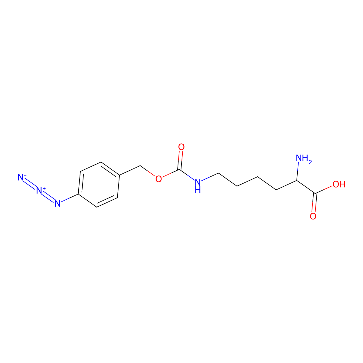 N6-[[(4-Azidophenyl)methoxy]carbonyl]-L-lysine molecular structure, CAS 1513855-74-7
