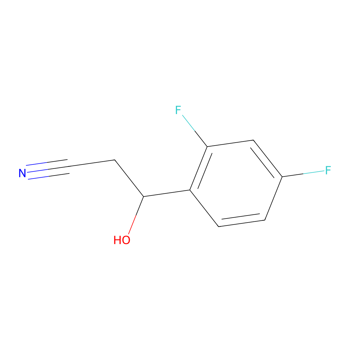 3-(2,4-Difluorophenyl)-3-hydroxypropanenitrile molecular structure, CAS 1513866-21-1