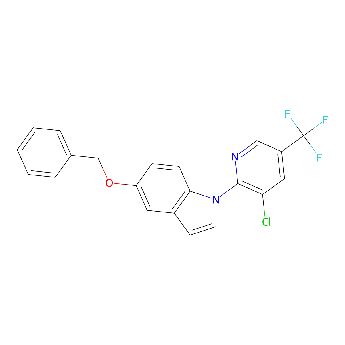 benzyl 1-[3-chloro-5-(trifluoromethyl)-2-pyridinyl]-1H-indol-5-yl ether molecular structure, CAS 151387-71-2