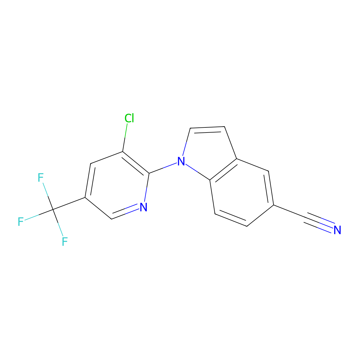 1-[3-Chloro-5-(trifluoromethyl)-2-pyridinyl]-1H-indole-5-carbonitrile molecular structure, CAS 151387-94-9