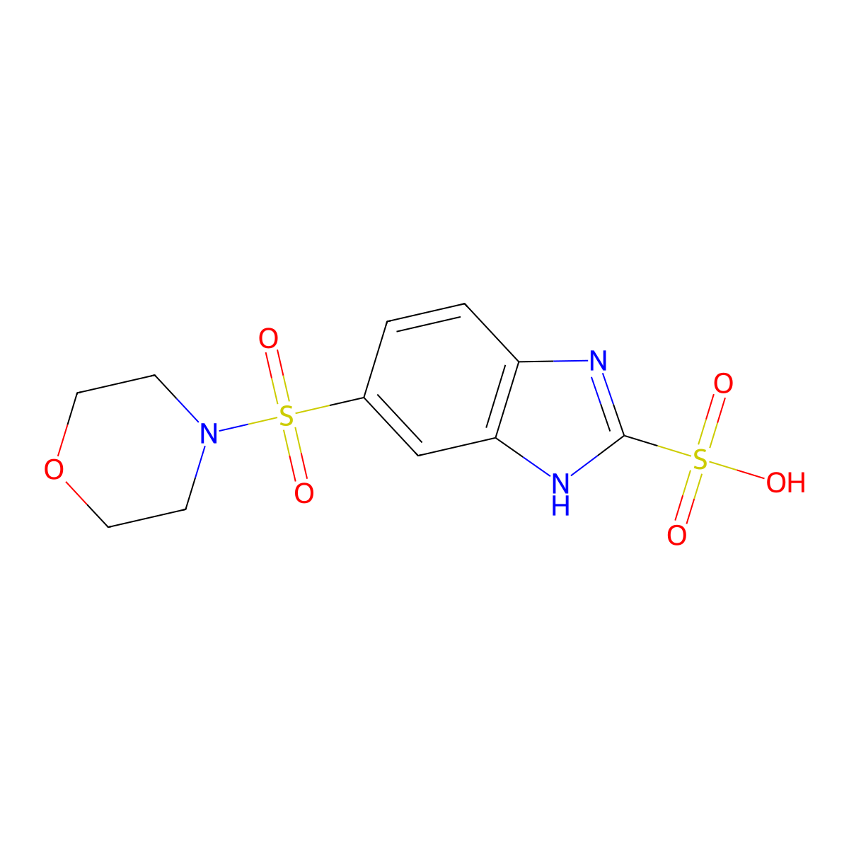 5-(morpholine-4-sulfonyl)-1H-1,3-benzodiazole-2-sulfonicacid molecular structure, CAS 1513877-24-1