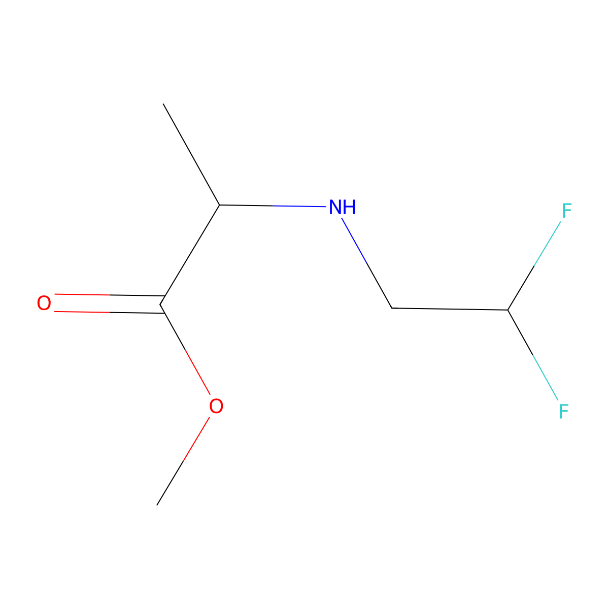 Methyl 2-[(2,2-difluoroethyl)amino]propanoate molecular structure, CAS 1513878-88-0