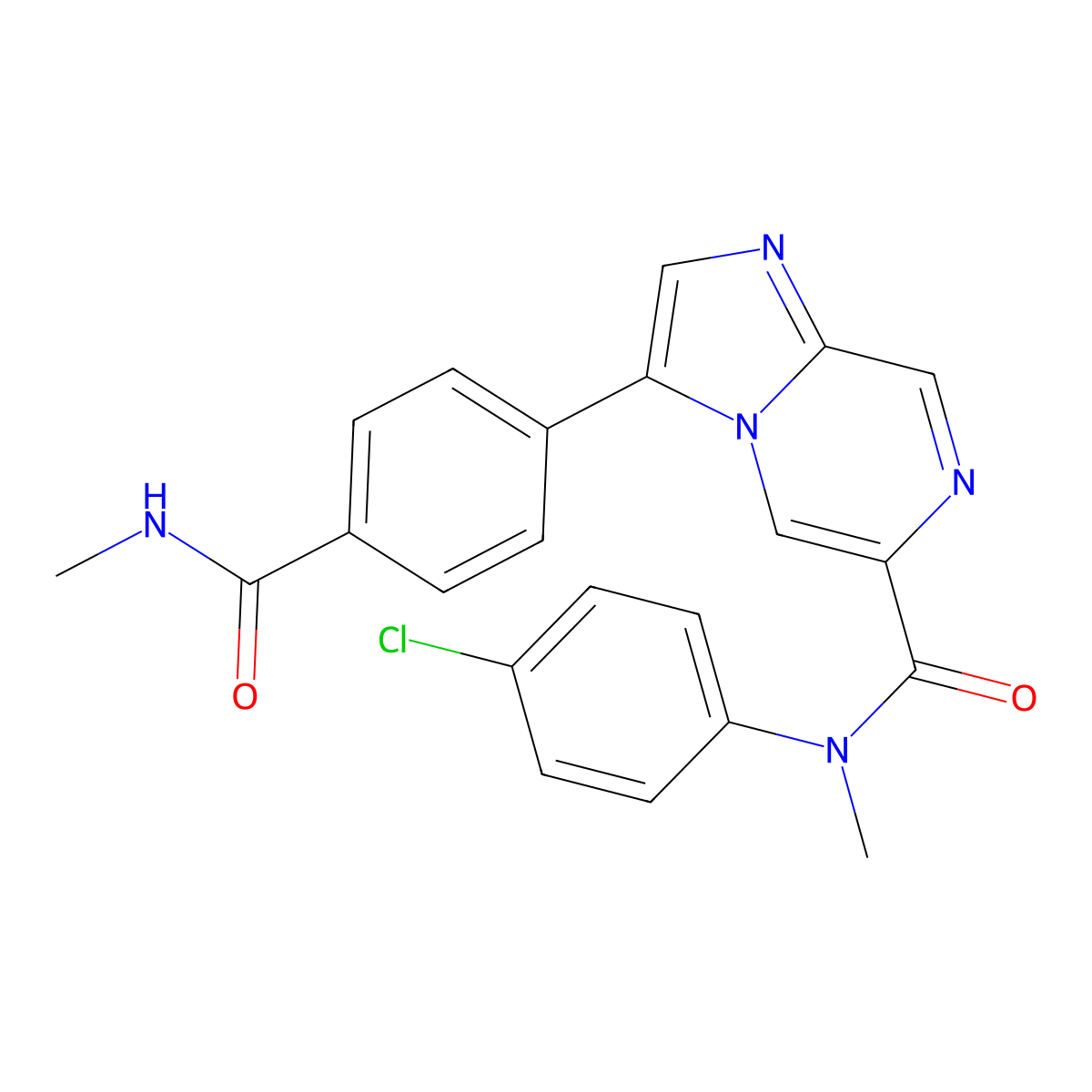 N-(4-chlorophenyl)-N-methyl-3-[4-(methylcarbamoyl)phenyl]imidazo[1,2-a]pyrazine-6-carboxamide molecular structure, CAS 1513879-19-0