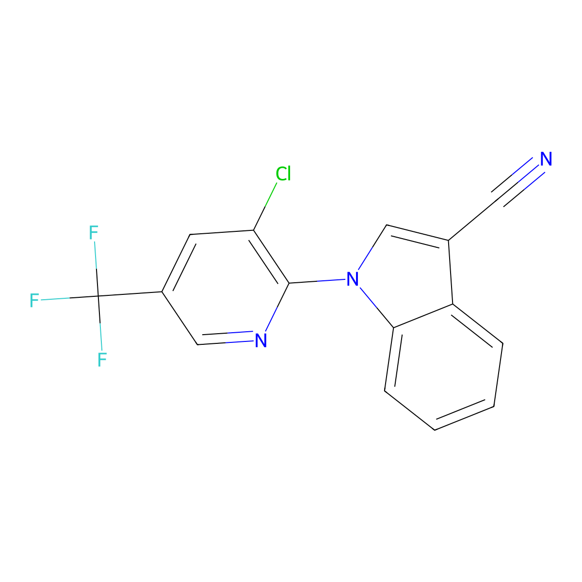 1-[3-Chloro-5-(trifluoromethyl)pyridin-2-yl]-1H-indole-3-carbonitrile molecular structure, CAS 151388-01-1