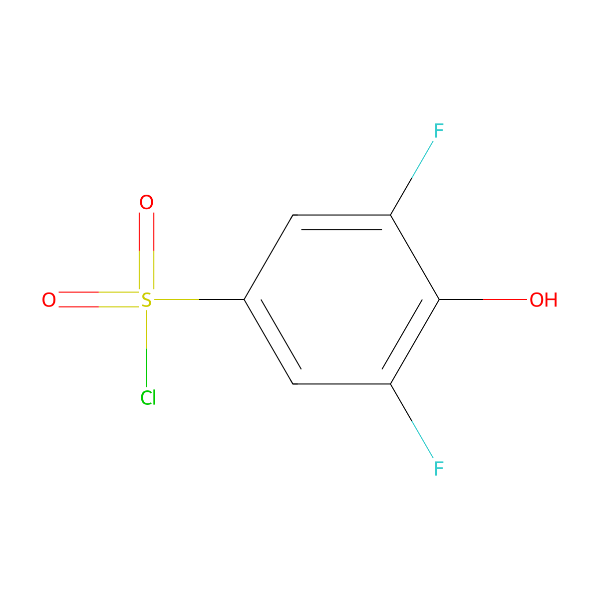 4-Chlorosulfonyl-2,6-difluorophenol molecular structure, CAS 151389-57-0