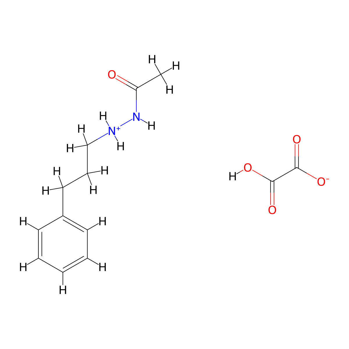 Acetic acid, 2-(3-phenylpropyl)hydrazide, oxalate (1:1) molecular structure, CAS 15139-11-4