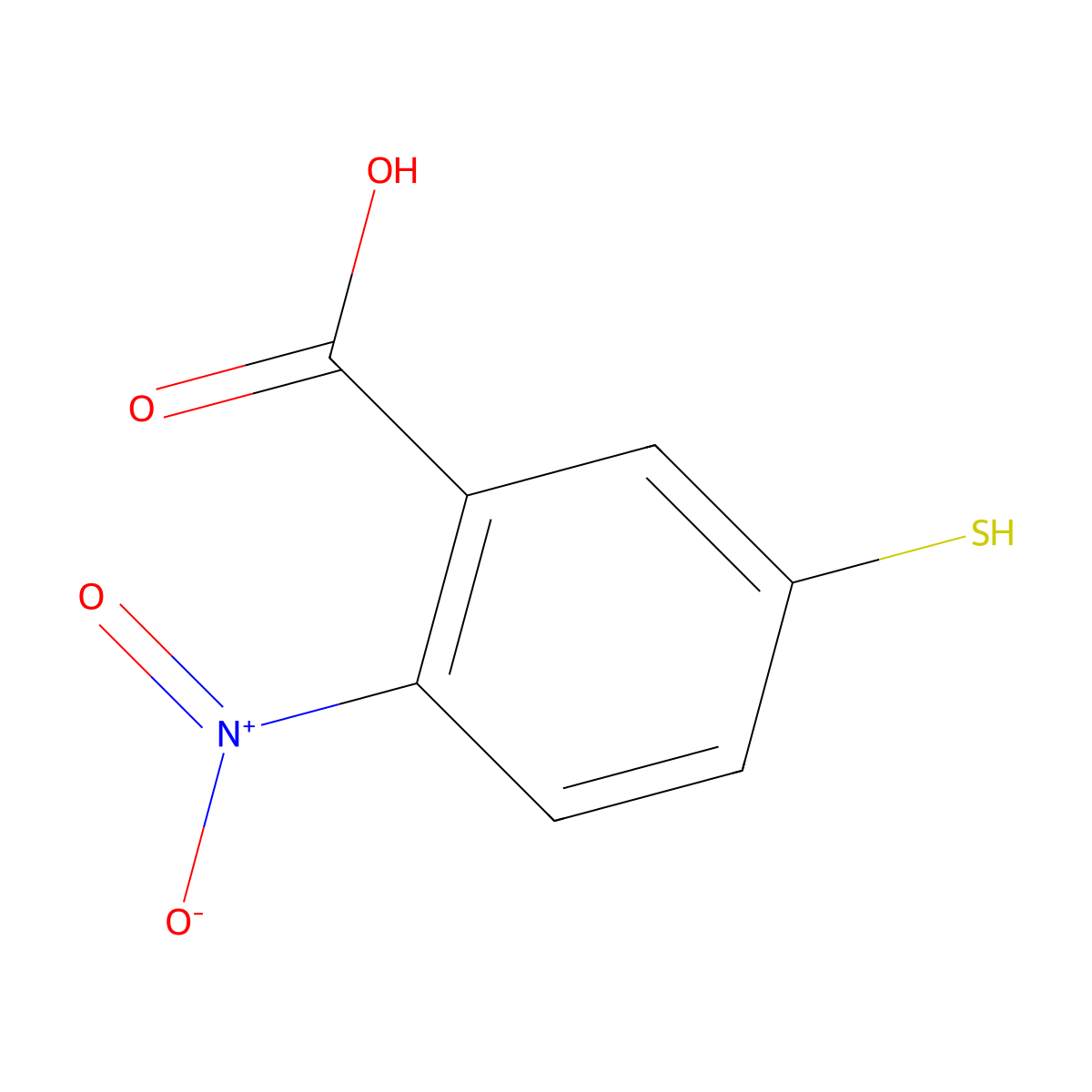 2-Nitro-5-sulfanylbenzoic acid molecular structure, CAS 15139-21-6