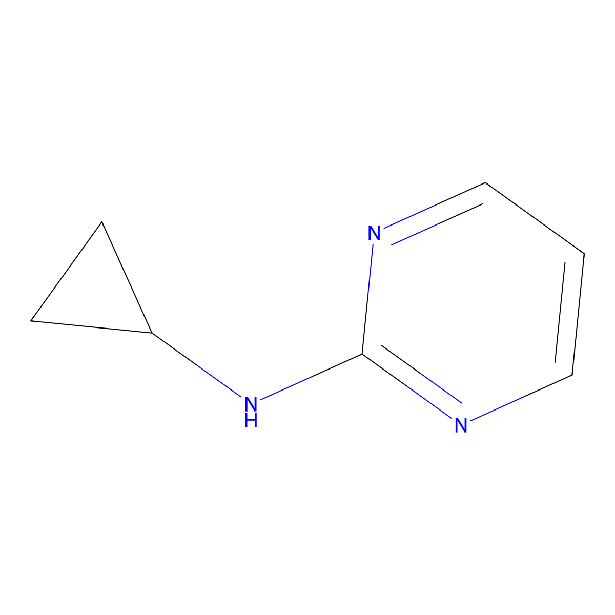 N-cyclopropylpyrimidin-2-amine molecular structure, CAS 151390-00-0