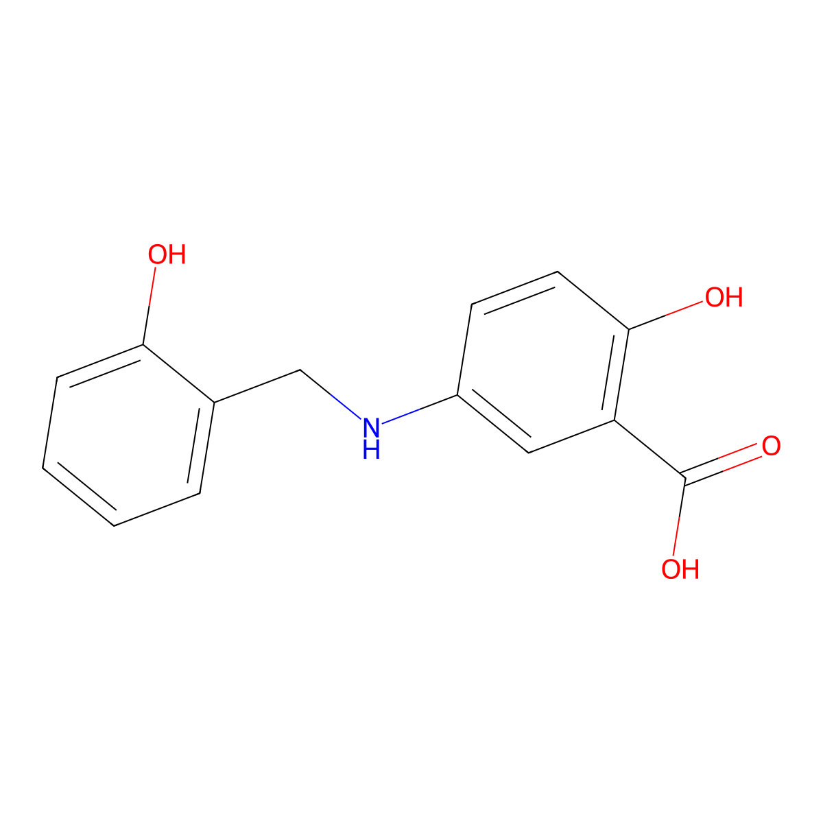 2-Hydroxy-5-((2-hydroxybenzyl)amino)benzoic acid molecular structure, CAS 151391-87-6