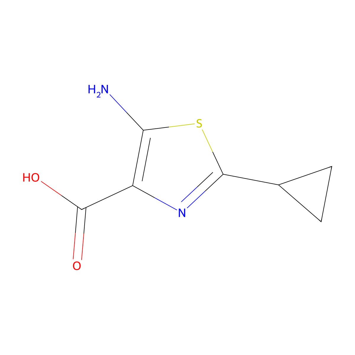 5-Amino-2-cyclopropyl-1,3-thiazole-4-carboxylic acid molecular structure, CAS 1513936-84-9