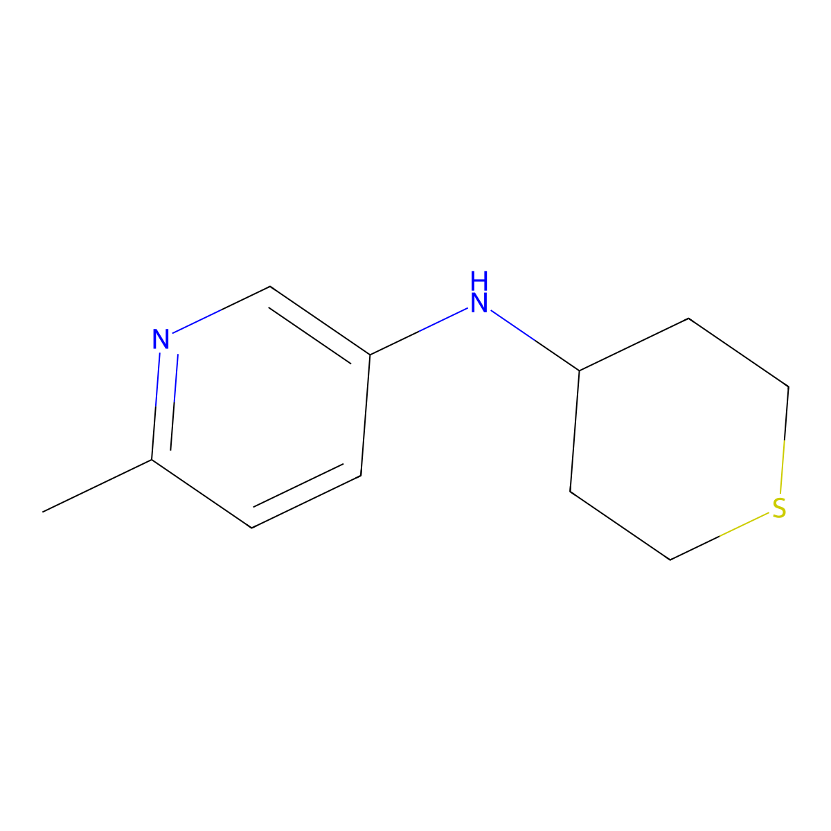 6-methyl-N-(thian-4-yl)pyridin-3-amine molecular structure, CAS 1513947-76-6