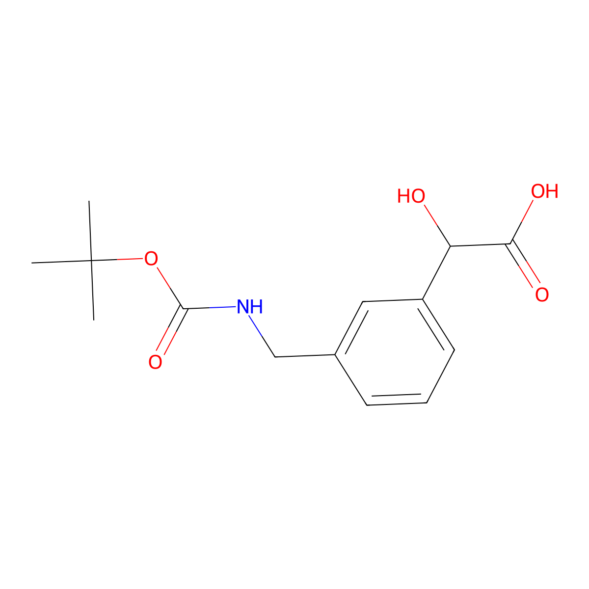2-[3-({[(Tert-butoxy)carbonyl]amino}methyl)phenyl]-2-hydroxyacetic acid molecular structure, CAS 1513961-27-7