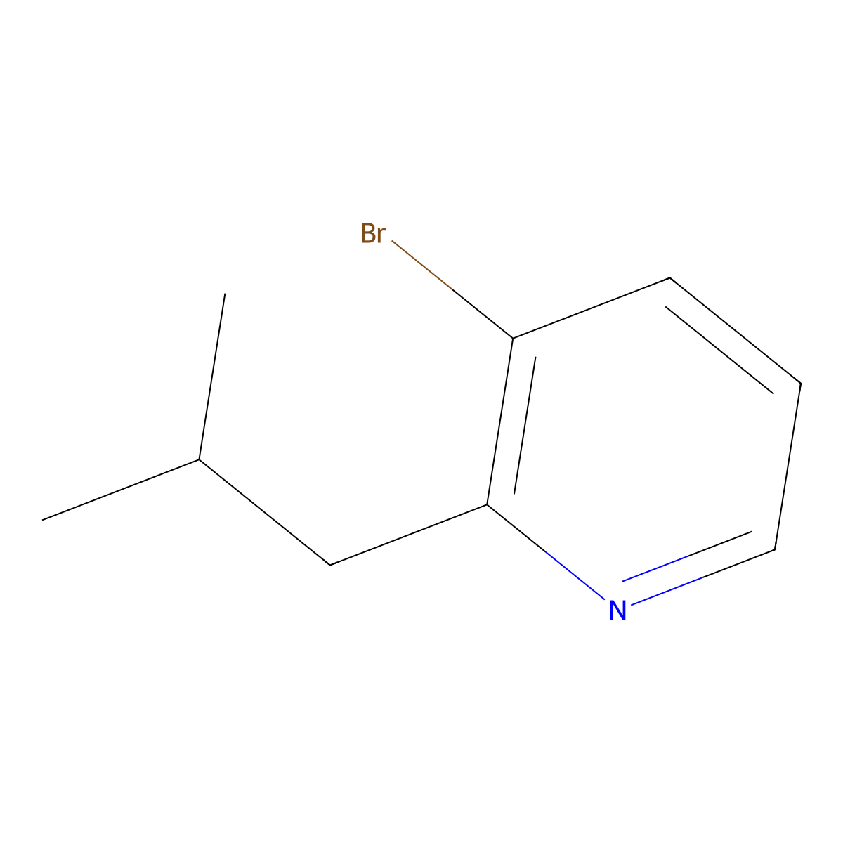 3-Bromo-2-isobutylpyridine molecular structure, CAS 1513963-20-6