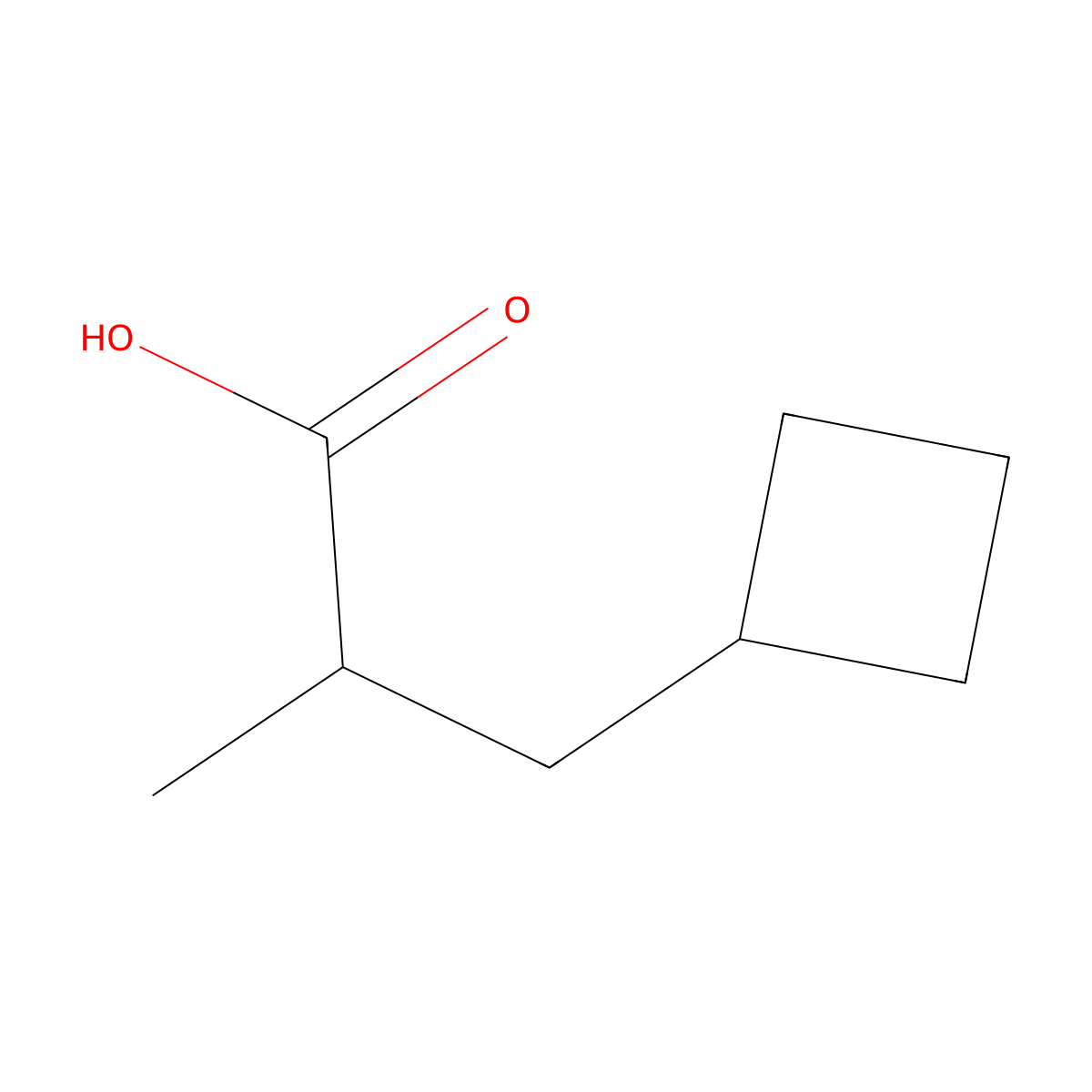 3-Cyclobutyl-2-methylpropanoic acid molecular structure, CAS 1513963-47-7