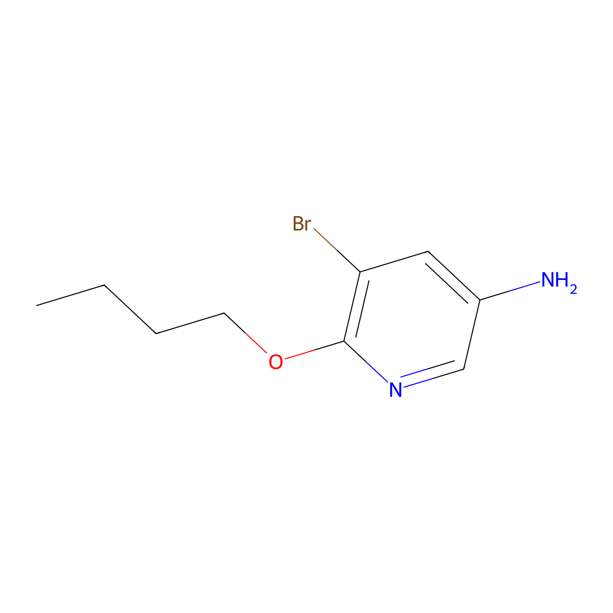 5-Bromo-6-butoxypyridin-3-amine molecular structure, CAS 1513966-52-3
