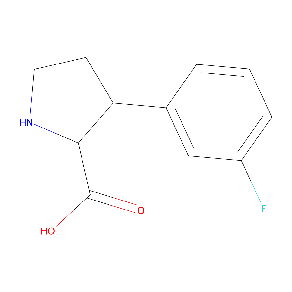 3-(3-Fluorophenyl)pyrrolidine-2-carboxylic acid molecular structure, CAS 1513967-68-4