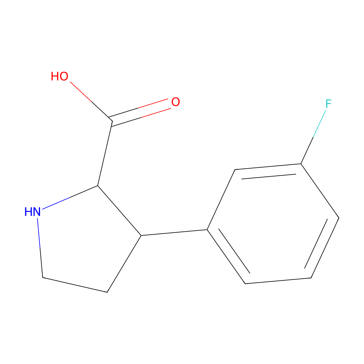3-(3-Fluorophenyl)pyrrolidine-2-carboxylic acid molecular structure, CAS 1513967-68-4