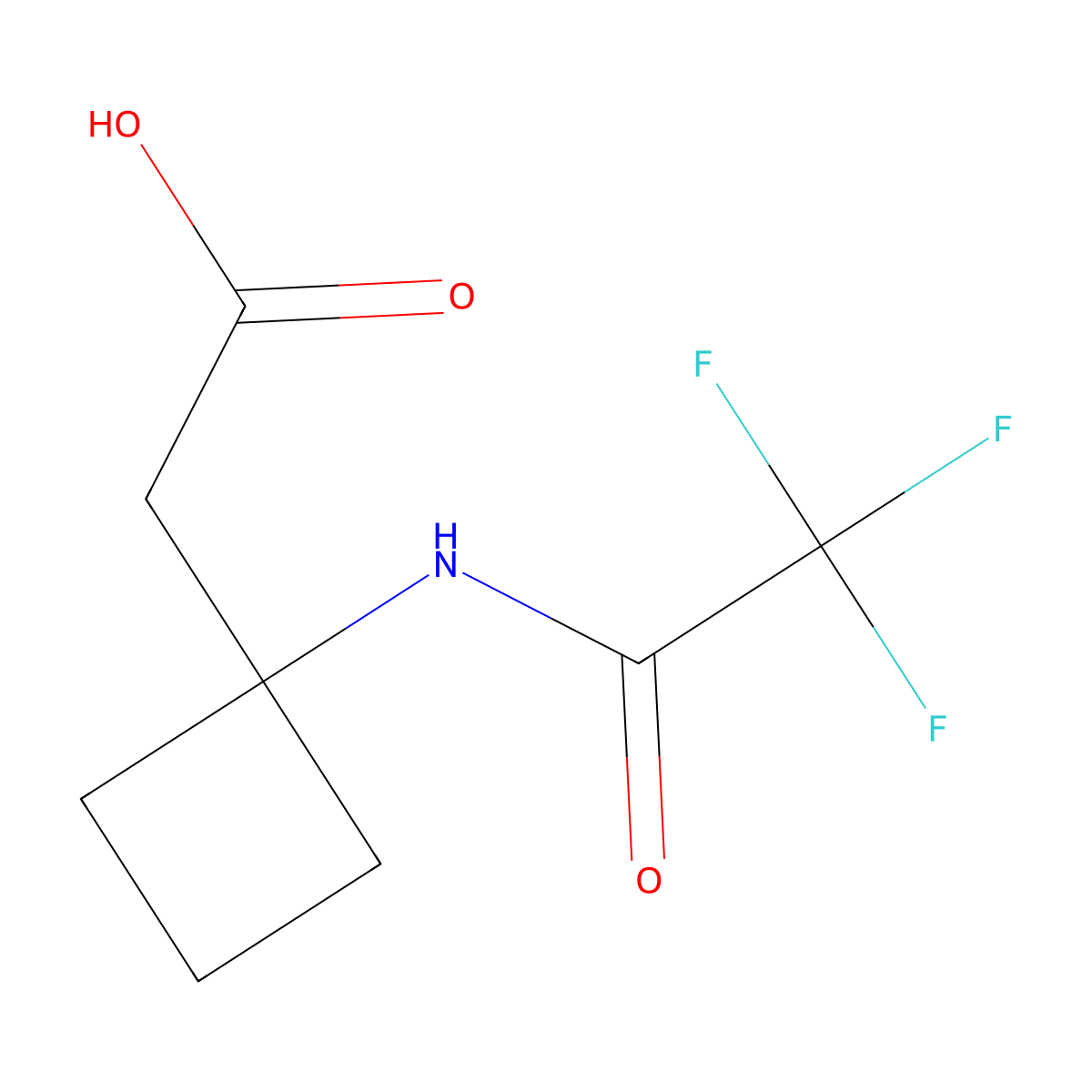 2-[1-(Trifluoroacetamido)cyclobutyl]acetic acid molecular structure, CAS 1513969-30-6