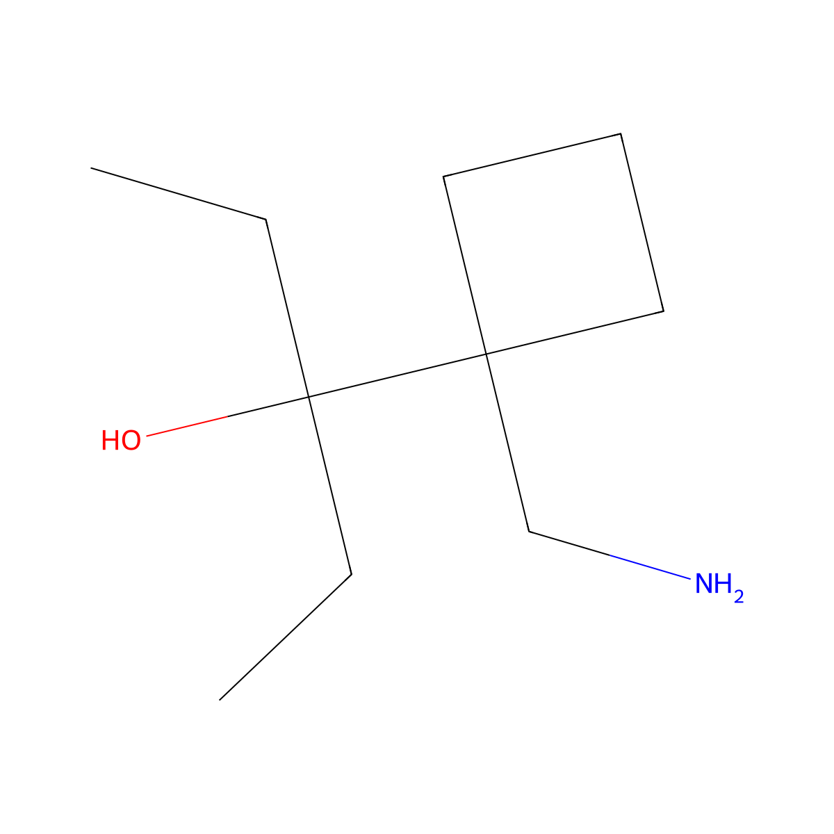 3-(1-(Aminomethyl)cyclobutyl)pentan-3-ol molecular structure, CAS 1513971-67-9