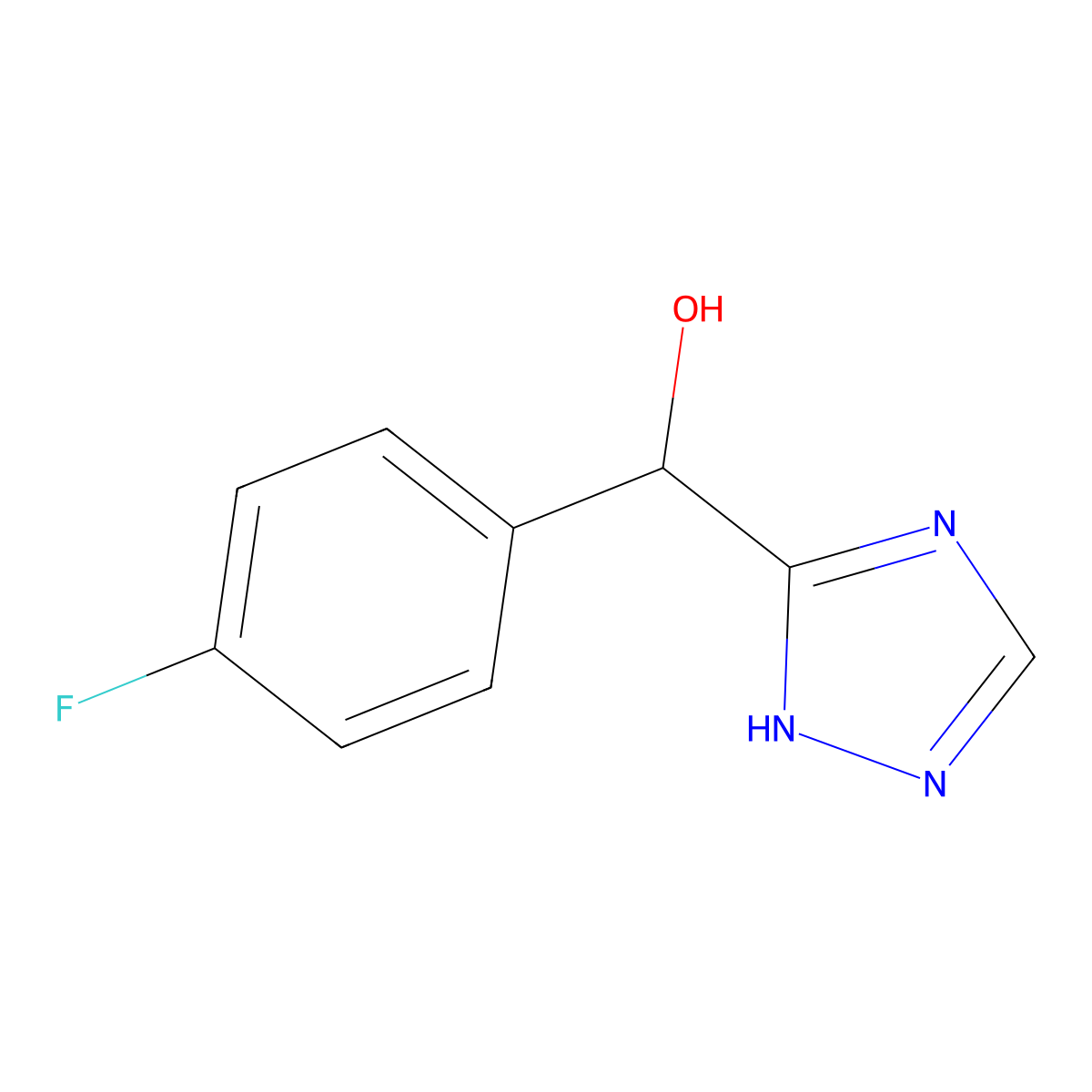 (4-fluorophenyl)(4H-1,2,4-triazol-3-yl)methanol molecular structure, CAS 1513978-53-4