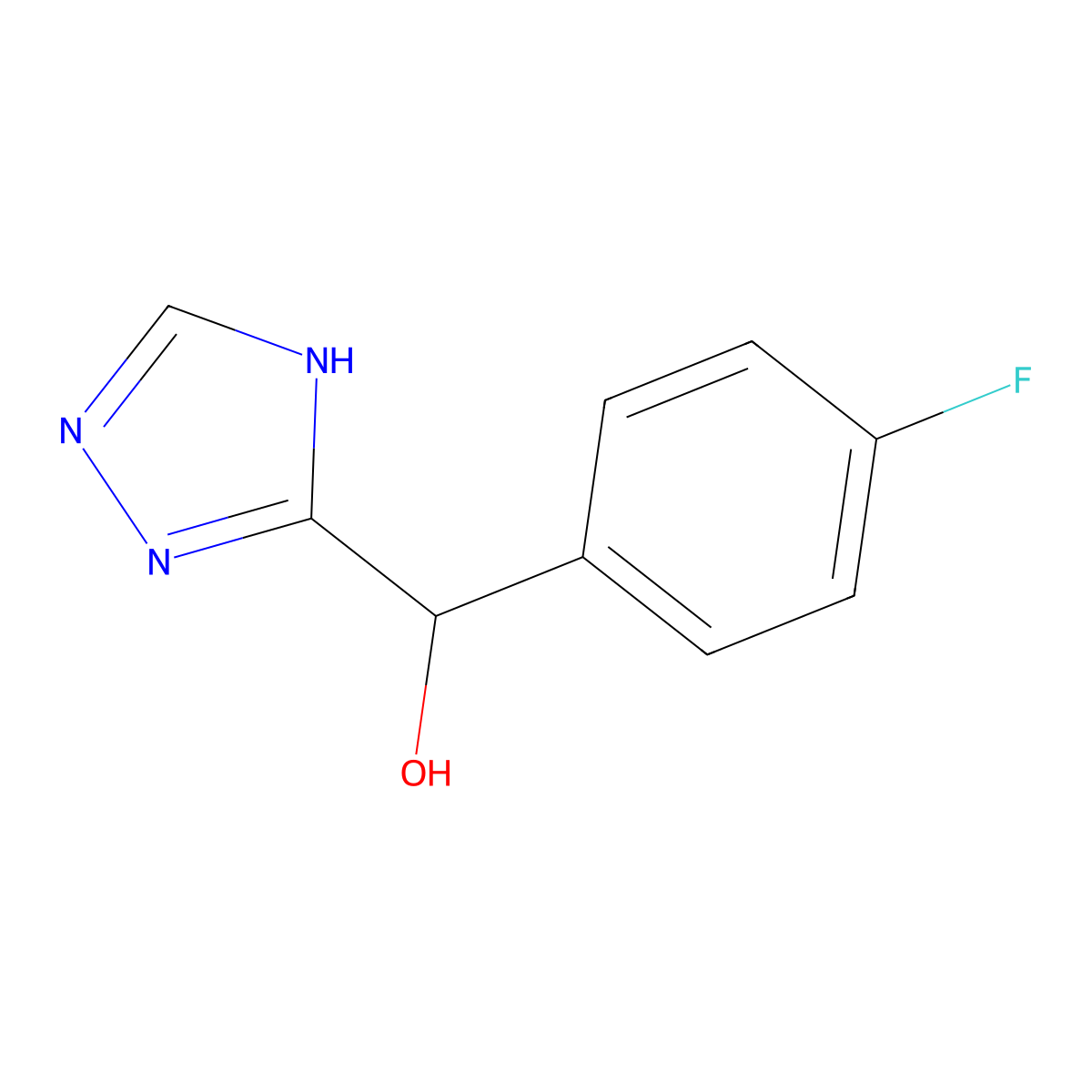 (4-fluorophenyl)(4H-1,2,4-triazol-3-yl)methanol molecular structure, CAS 1513978-53-4