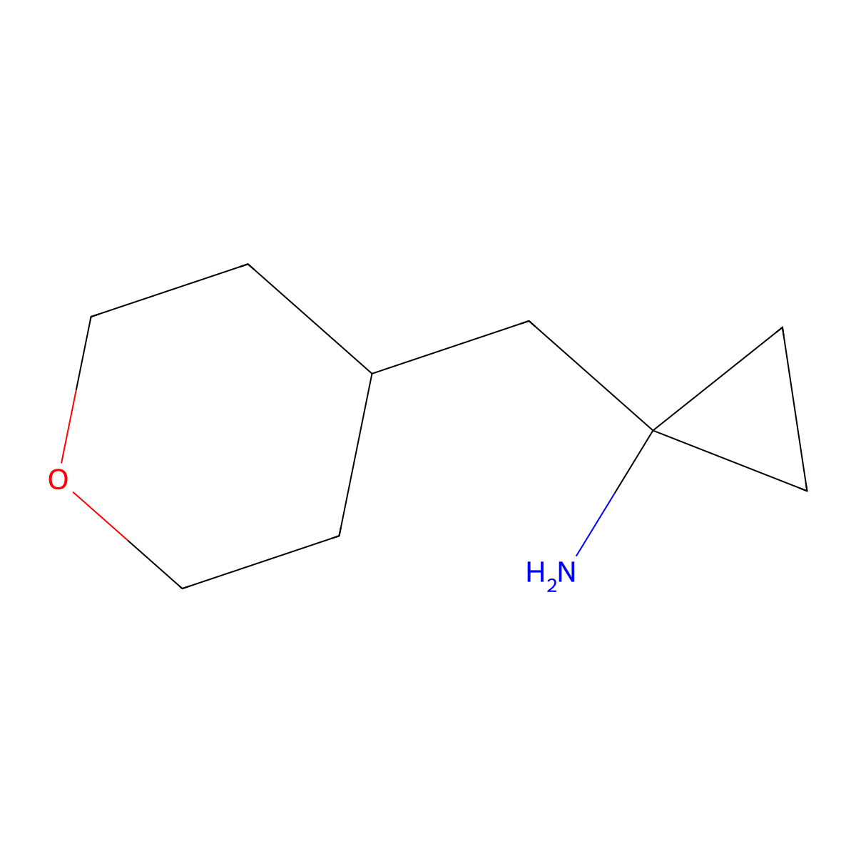 1-((Tetrahydro-2h-pyran-4-yl)methyl)cyclopropan-1-amine molecular structure, CAS 1513980-24-9