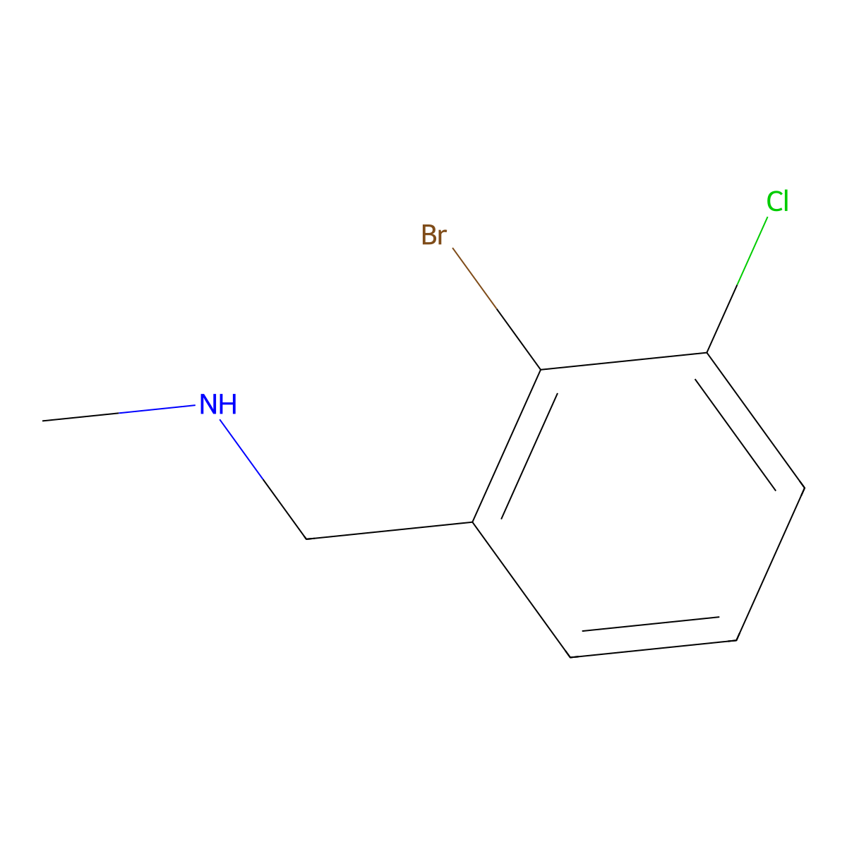 [(2-Bromo-3-chlorophenyl)methyl](methyl)amine molecular structure, CAS 1513985-33-5