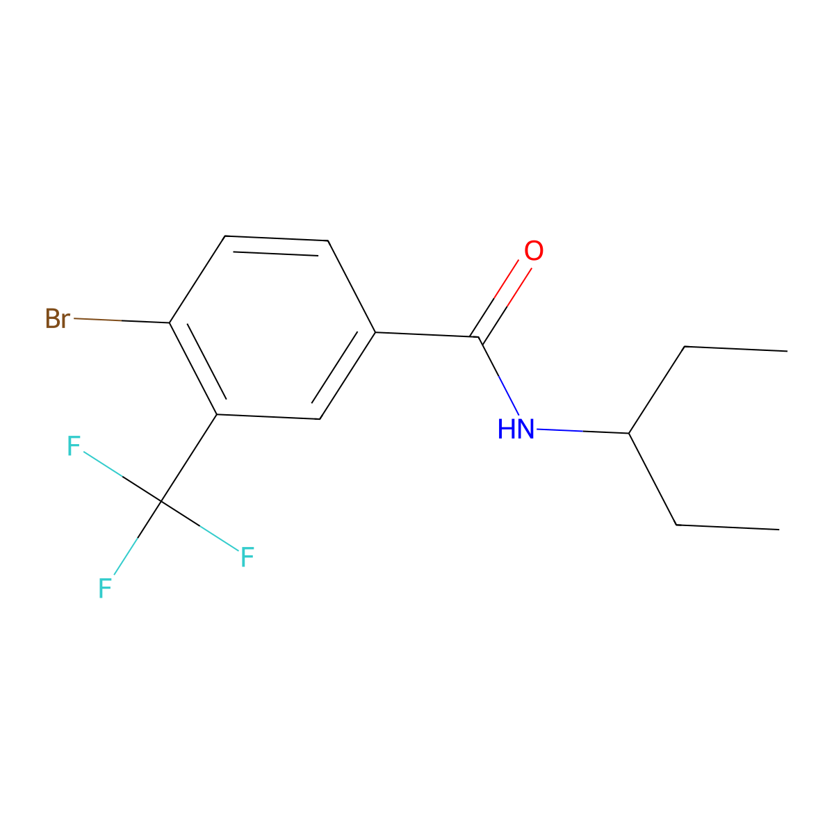 4-Bromo-N-(1-ethylpropyl)-3-(trifluoromethyl)benzamide molecular structure, CAS 1513985-41-5