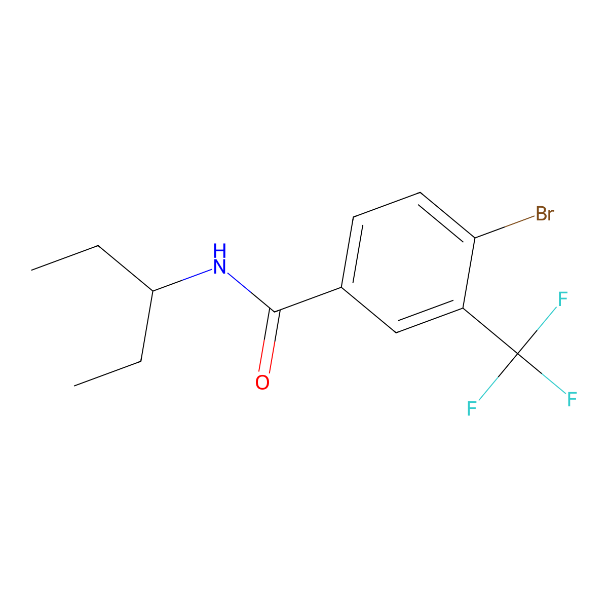4-Bromo-N-(1-ethylpropyl)-3-(trifluoromethyl)benzamide molecular structure, CAS 1513985-41-5