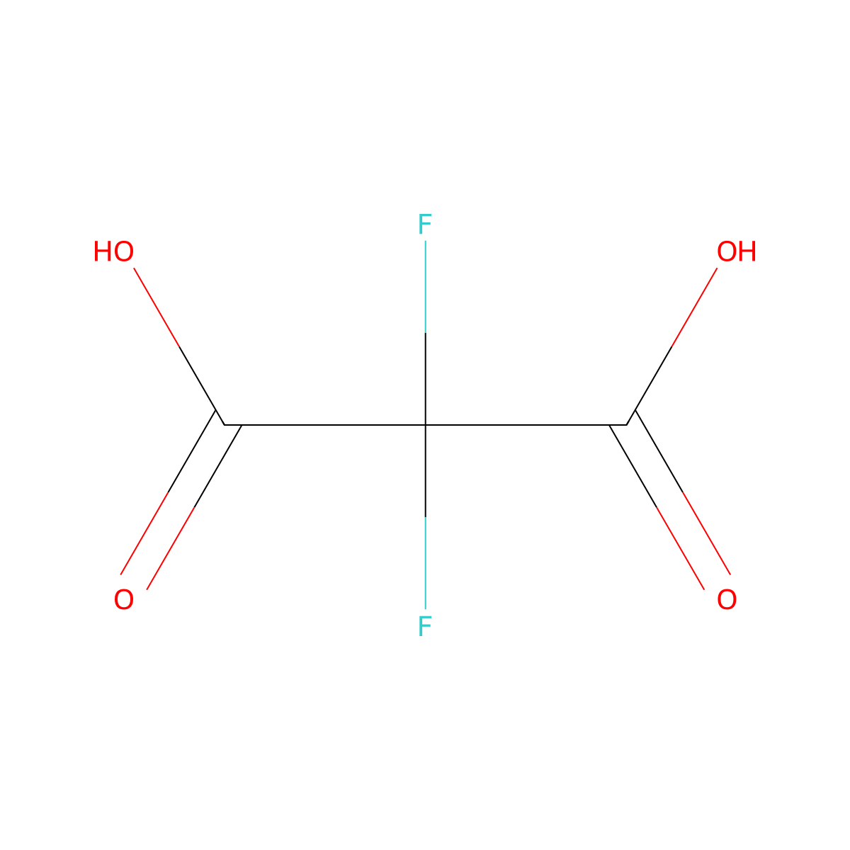 Difluoropropanedioic acid molecular structure, CAS 1514-85-8
