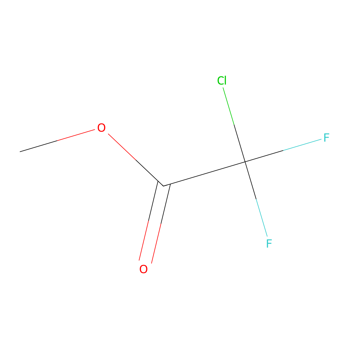 Methyl chlorodifluoroacetate molecular structure, CAS 1514-87-0
