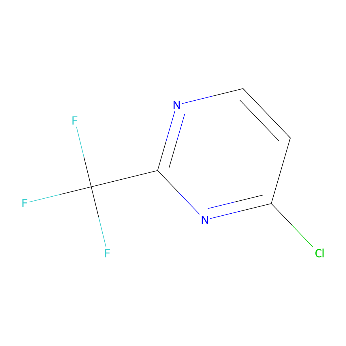 4-Chloro-2-(trifluoromethyl)pyrimidine molecular structure, CAS 1514-96-1