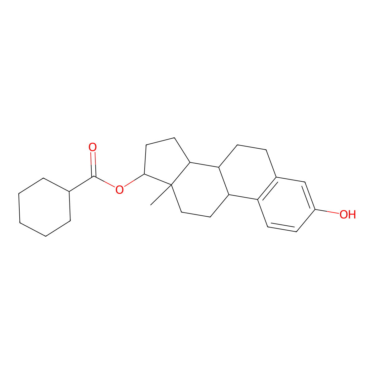 Estra-1,3,5(10)-triene-3,17-diol (17beta)-, 17-cyclohexanecarboxylate molecular structure, CAS 15140-27-9