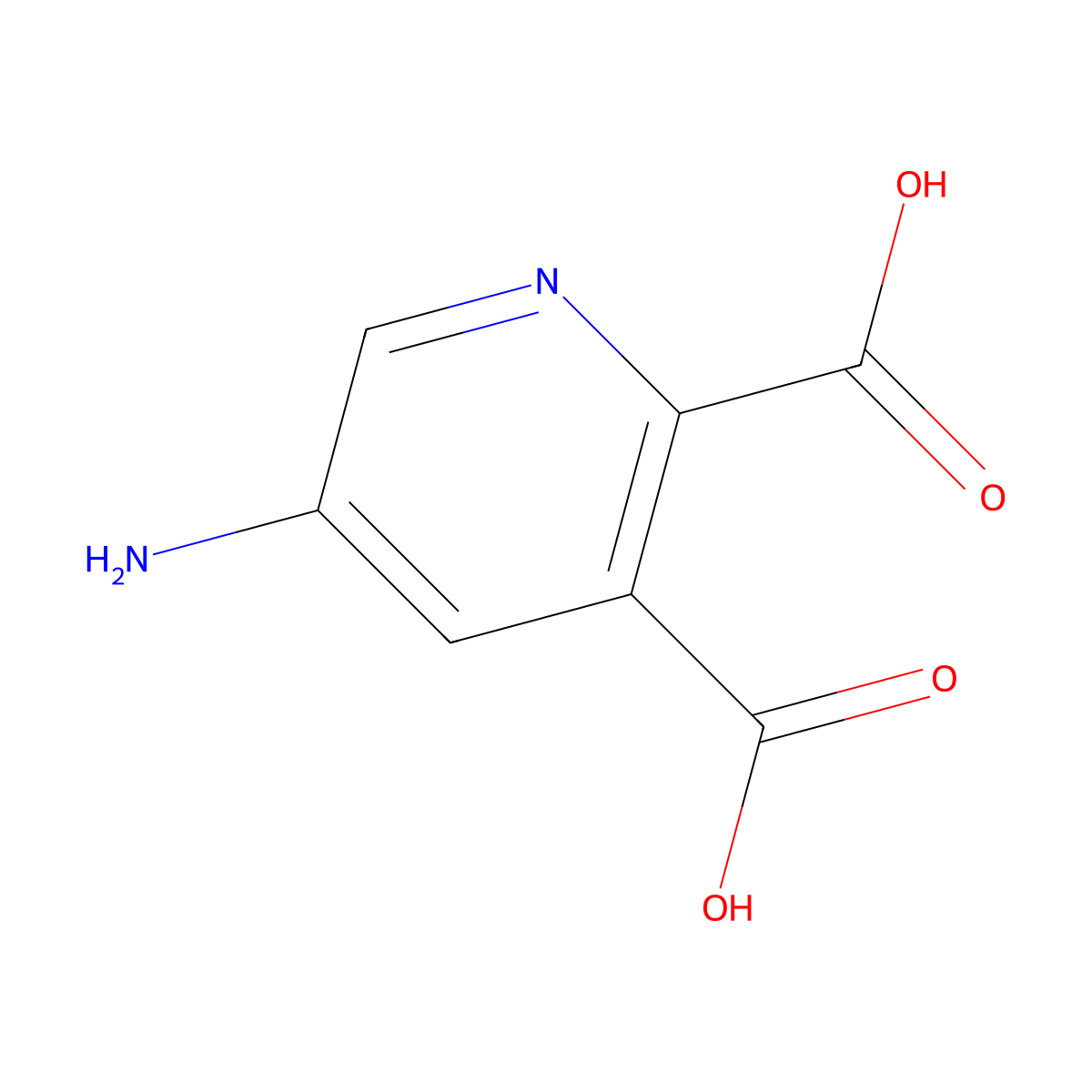 5-Aminopyridine-2,3-dicarboxylic acid molecular structure, CAS 1514002-91-5