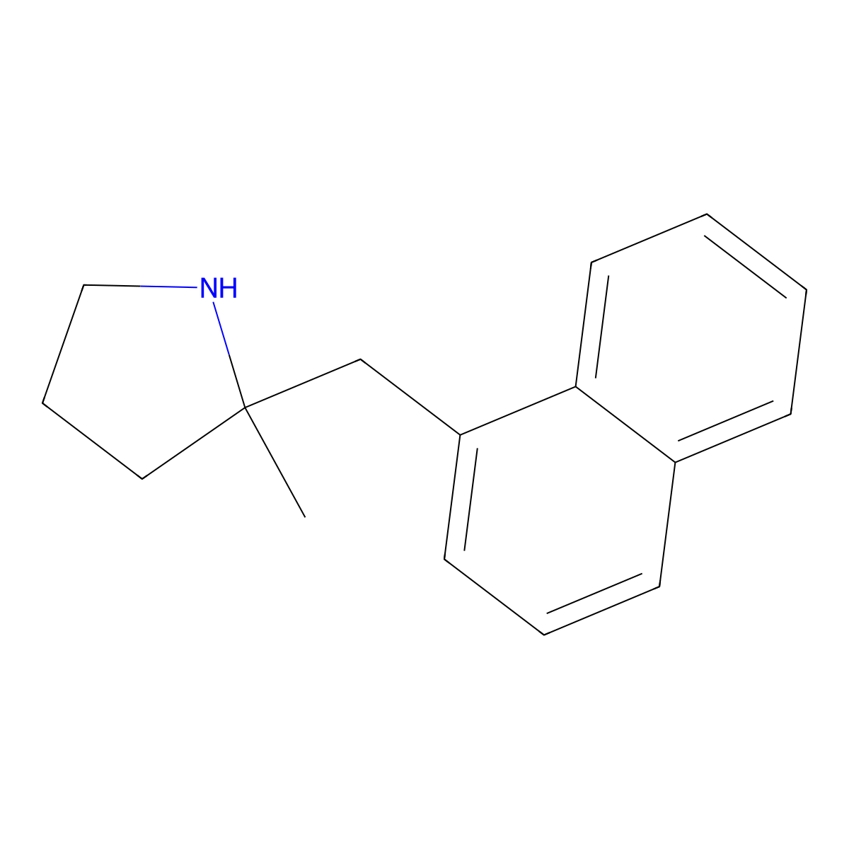 2-Methyl-2-[(naphthalen-1-yl)methyl]pyrrolidine molecular structure, CAS 1514011-65-4