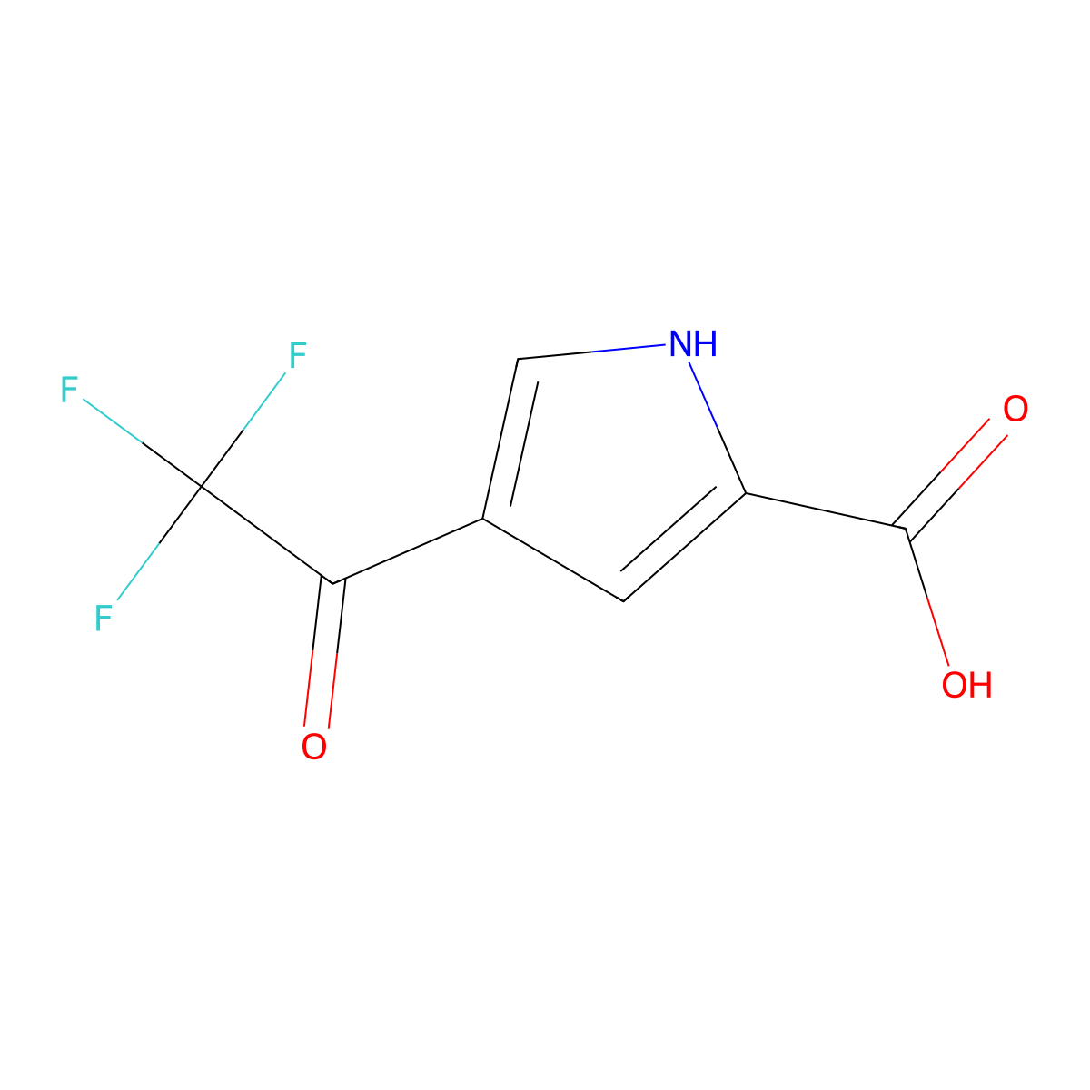 4-(trifluoroacetyl)-1H-pyrrole-2-carboxylicacid molecular structure, CAS 1514015-89-4