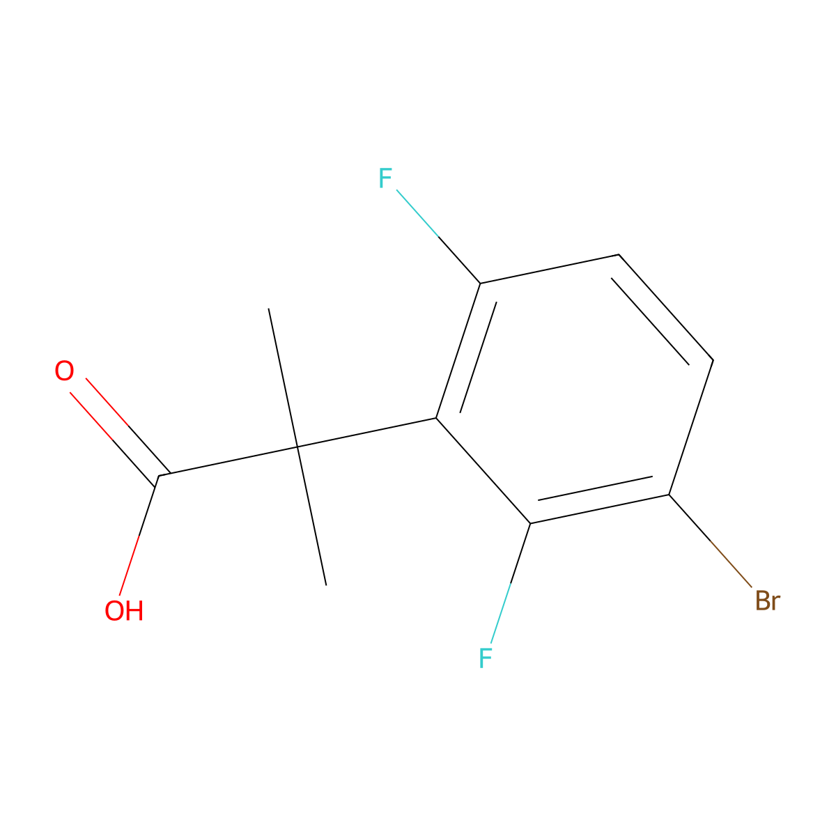 2-(3-Bromo-2,6-difluorophenyl)-2-methylpropanoic acid molecular structure, CAS 1514030-57-9