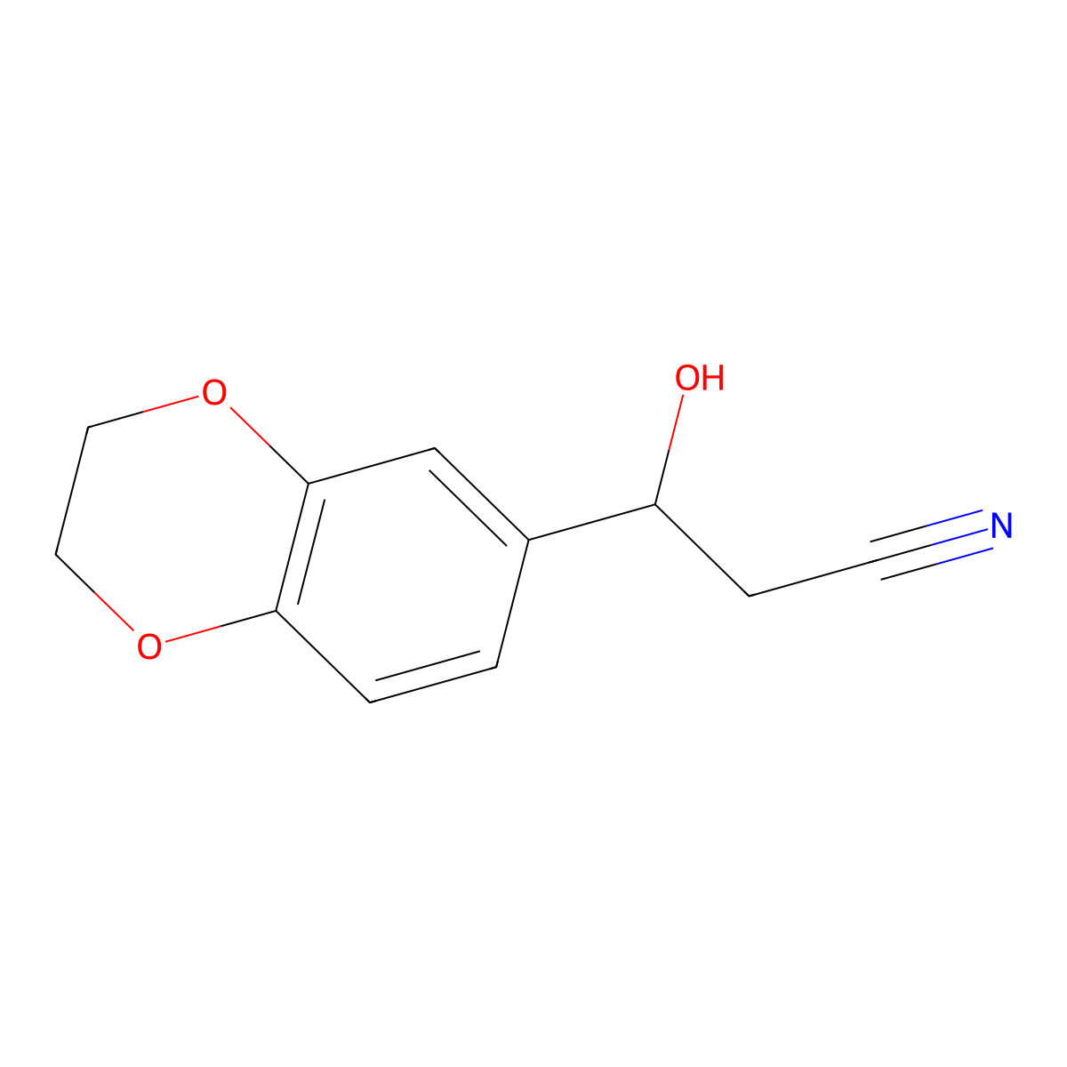 3-(2,3-Dihydro-1,4-benzodioxin-6-yl)-3-hydroxypropanenitrile molecular structure, CAS 1514030-91-1