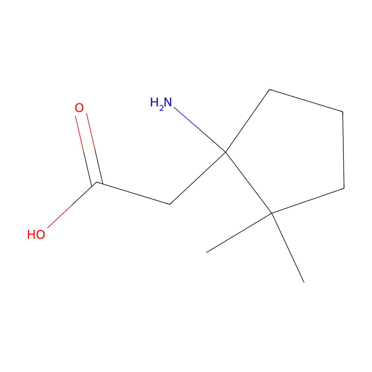 2-(1-Amino-2,2-dimethylcyclopentyl)acetic acid molecular structure, CAS 1514042-25-1