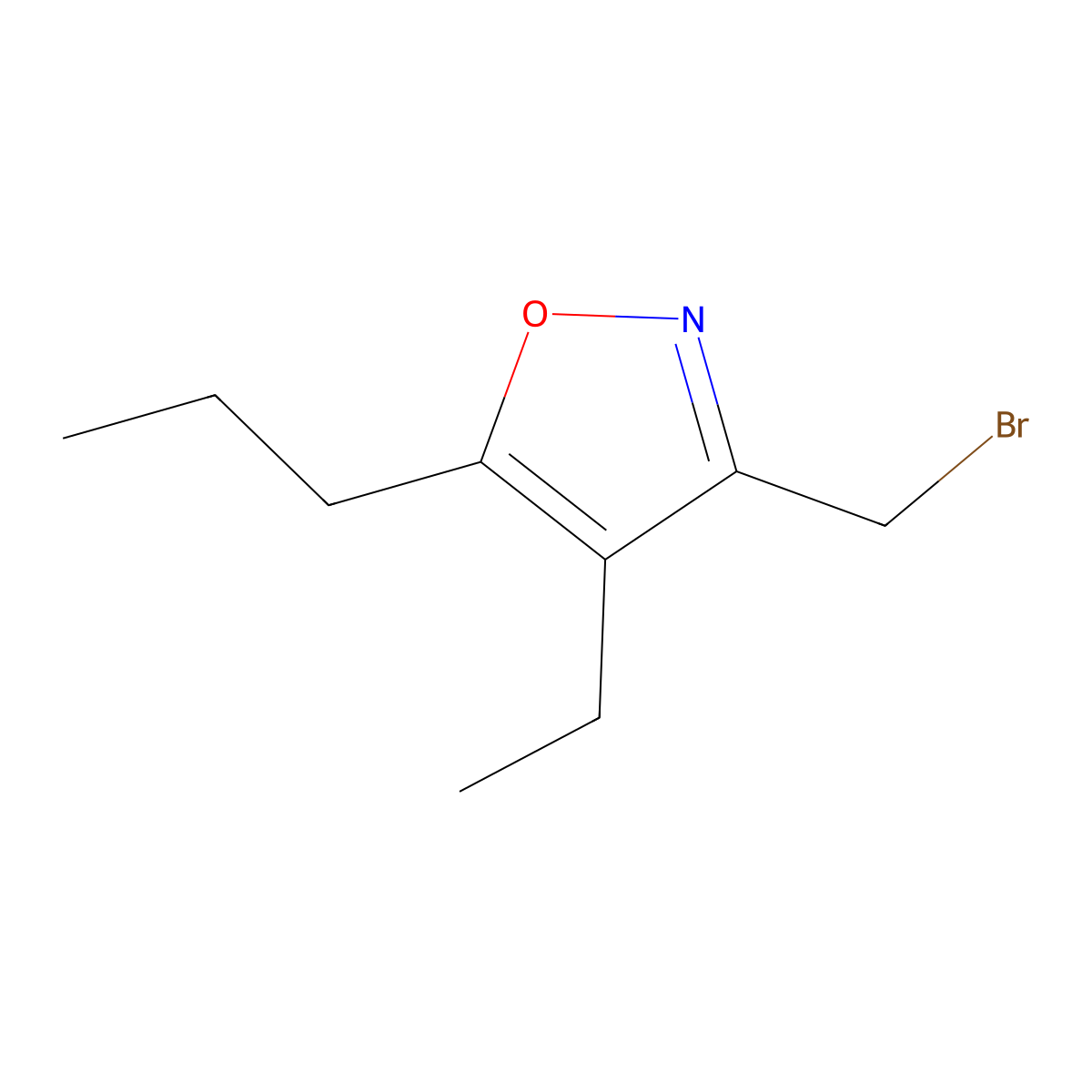 3-(Bromomethyl)-4-ethyl-5-propyl-1,2-oxazole molecular structure, CAS 1514053-88-3