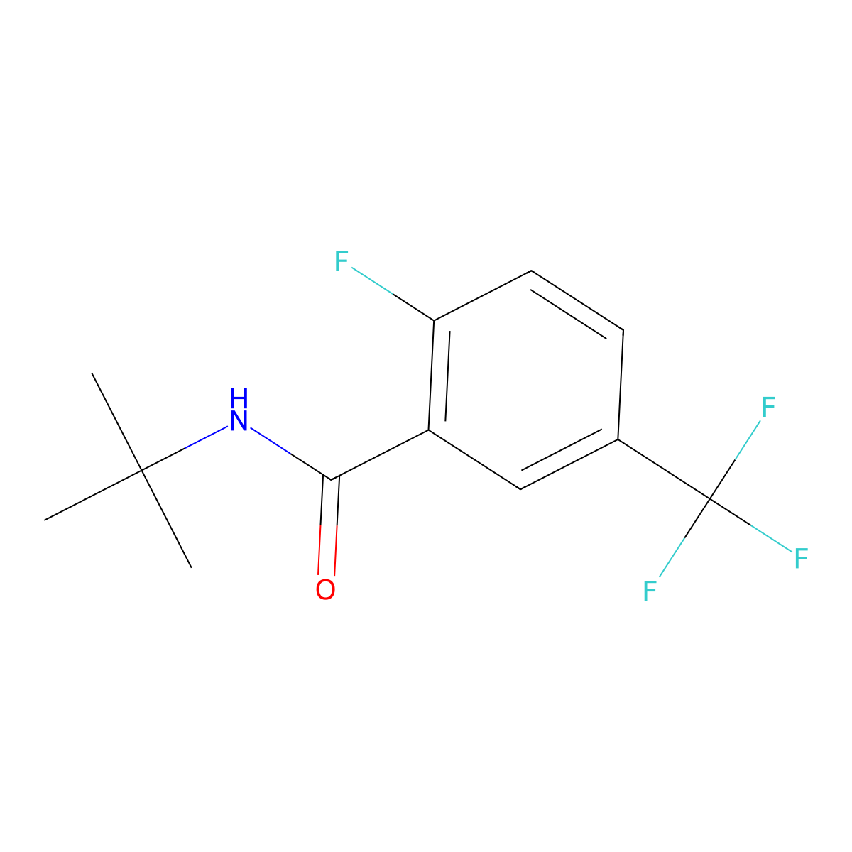 N-(1,1-Dimethylethyl)-2-fluoro-5-(trifluoromethyl)benzamide molecular structure, CAS 1514053-96-3