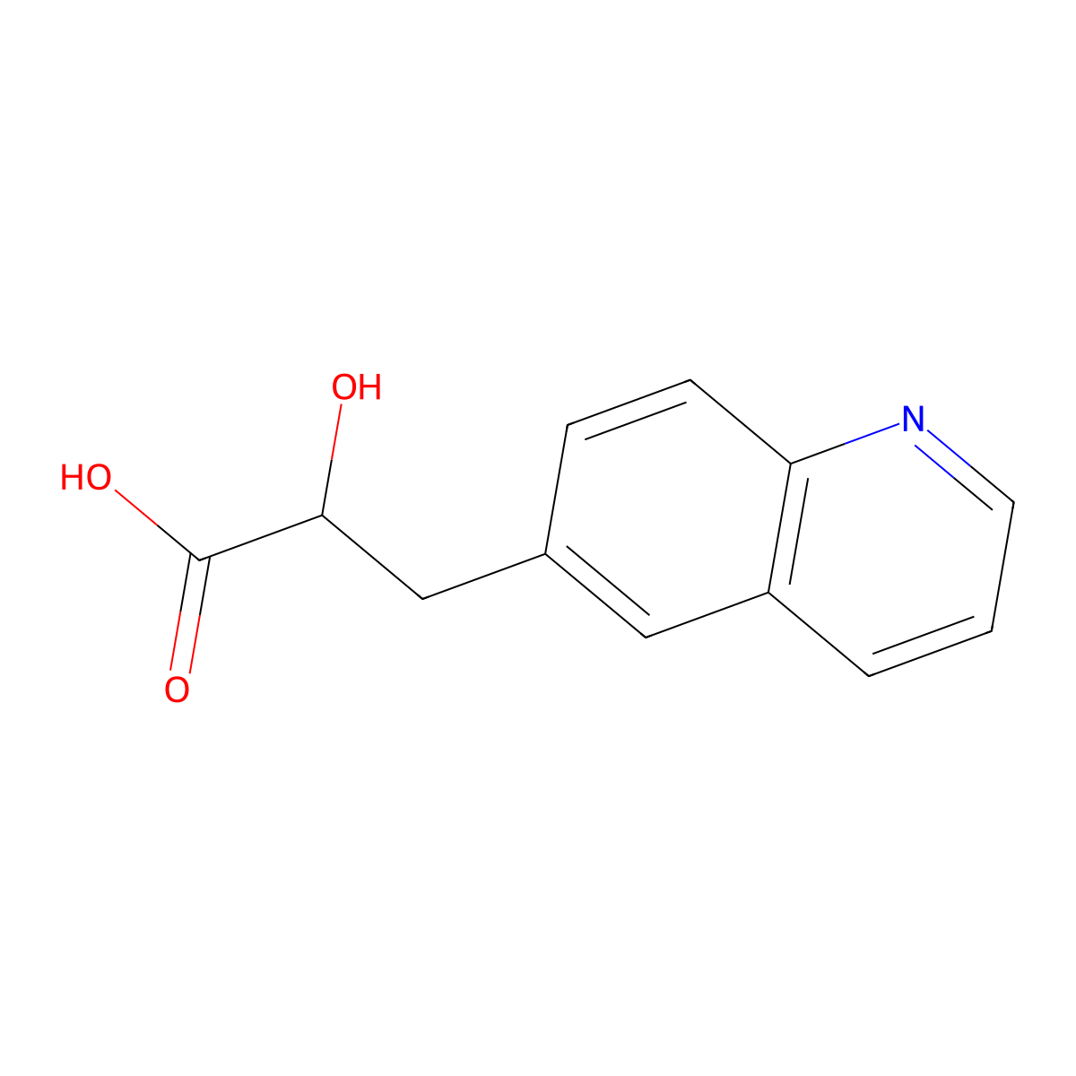 2-Hydroxy-3-(quinolin-6-yl)propanoic acid molecular structure, CAS 1514057-26-1