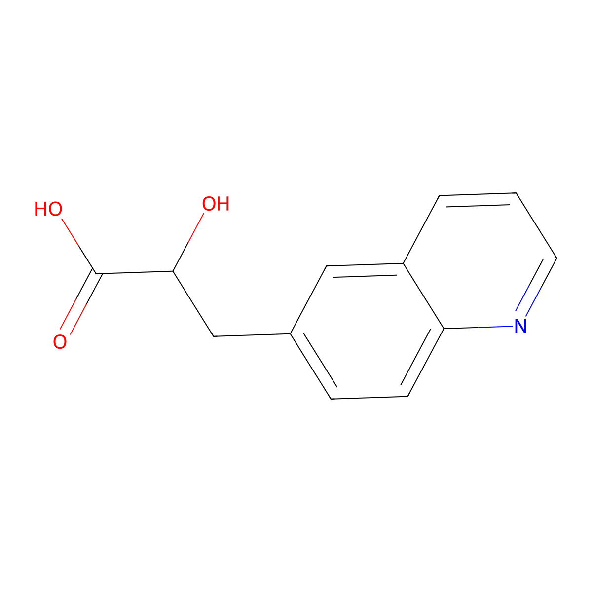 2-Hydroxy-3-(quinolin-6-yl)propanoic acid molecular structure, CAS 1514057-26-1