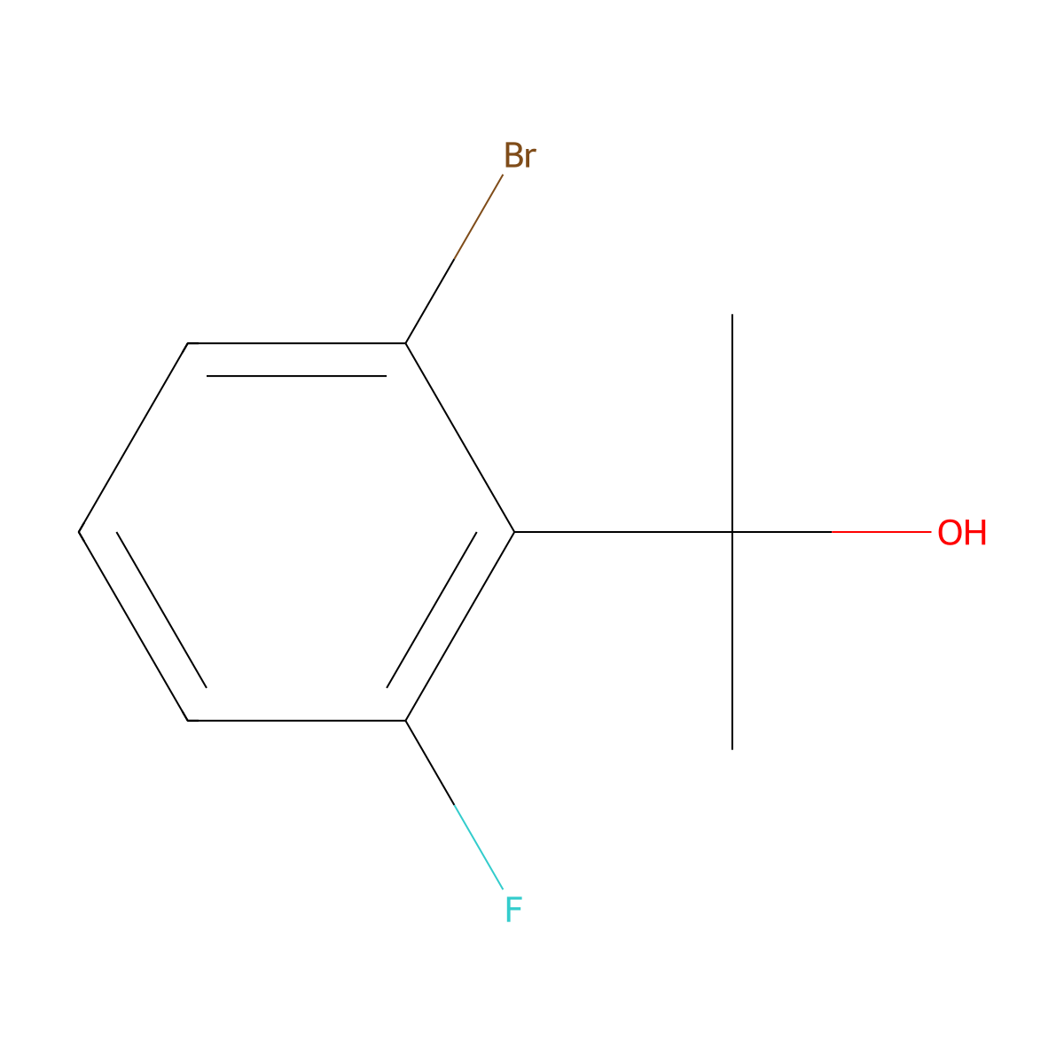 2-(2-Bromo-6-fluorophenyl)propan-2-ol molecular structure, CAS 1514060-98-0