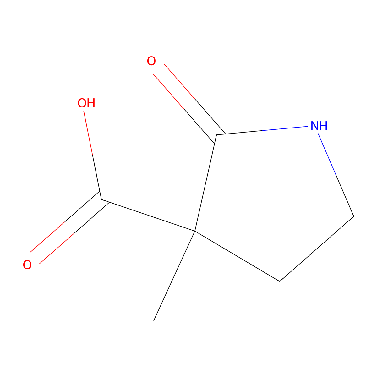 3-Methyl-2-oxopyrrolidine-3-carboxylic acid molecular structure, CAS 1514072-02-6