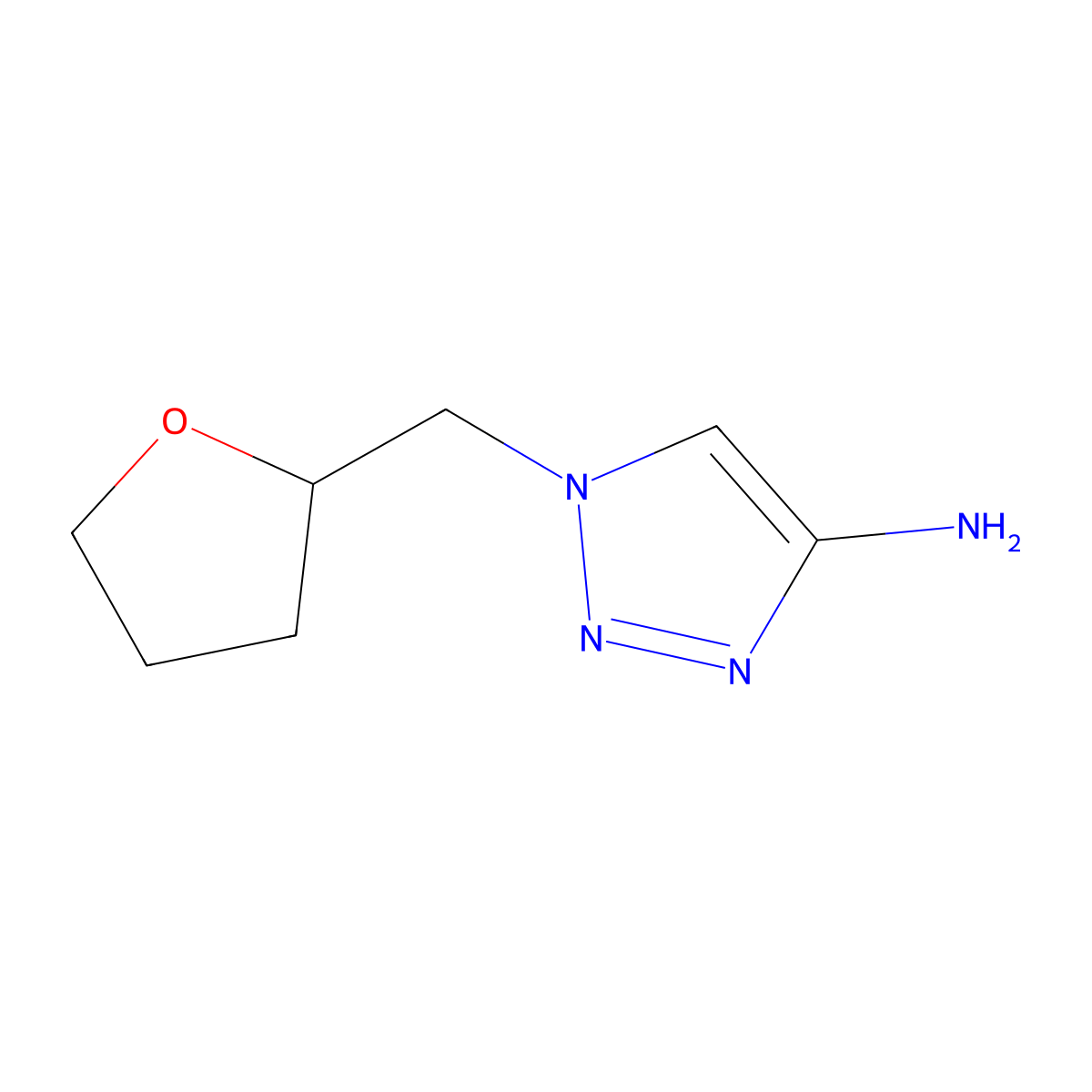 1-[(Oxolan-2-yl)methyl]-1H-1,2,3-triazol-4-amine molecular structure, CAS 1514075-12-7