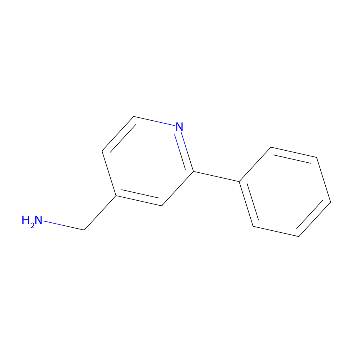 (2-Phenylpyridin-4-yl)methanamine molecular structure, CAS 1514076-60-8