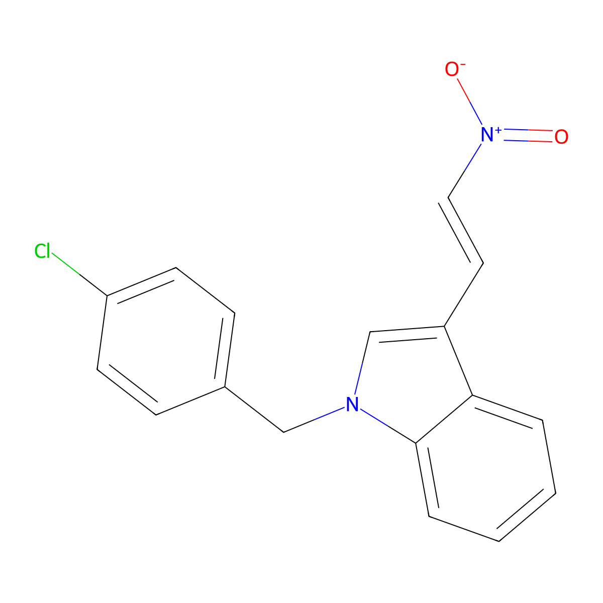 1-[(4-Chlorophenyl)methyl]-3-(2-nitroethenyl)indole molecular structure, CAS 151409-86-8