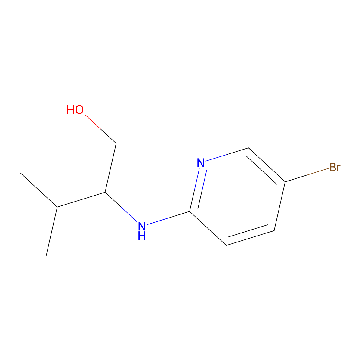 2-[(5-Bromopyridin-2-yl)amino]-3-methylbutan-1-ol molecular structure, CAS 1514104-33-6
