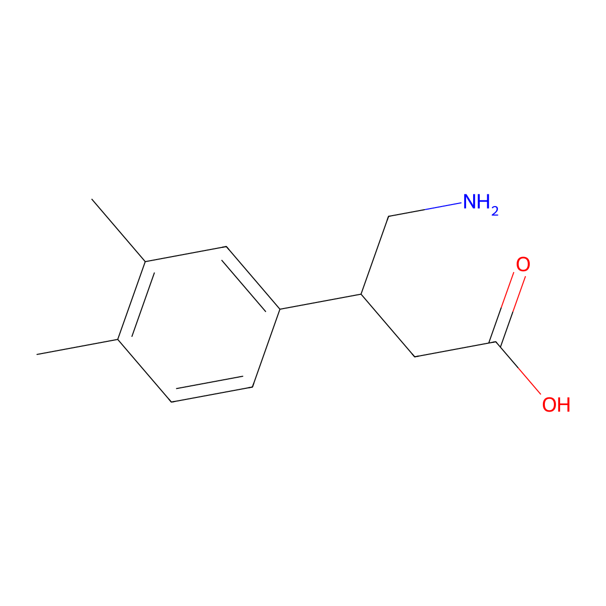 4-Amino-3-(3,4-dimethylphenyl)butanoic acid molecular structure, CAS 1514120-86-5